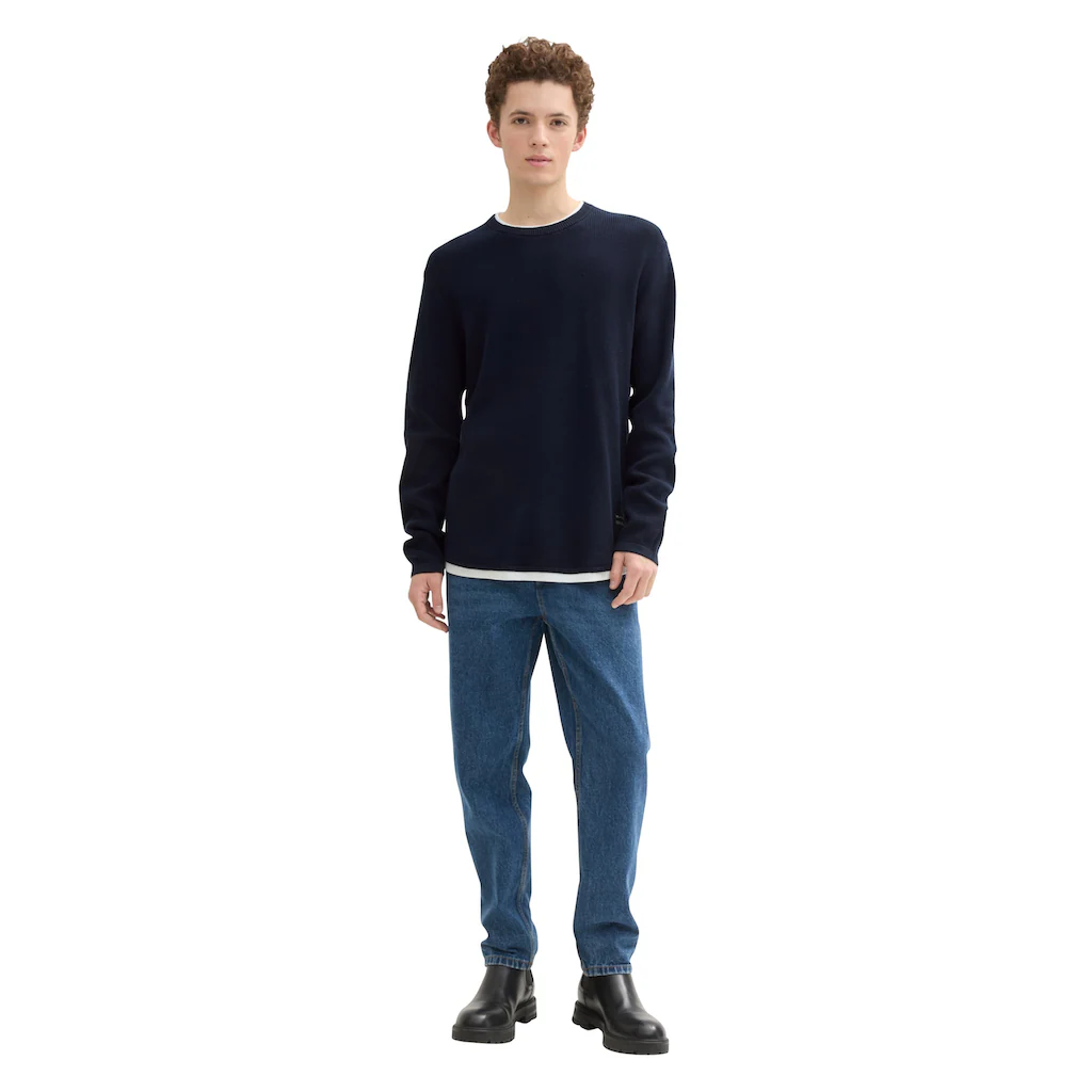 TOM TAILOR Denim 2-in-1-Pullover Mit Struktur ▷ Kaufen