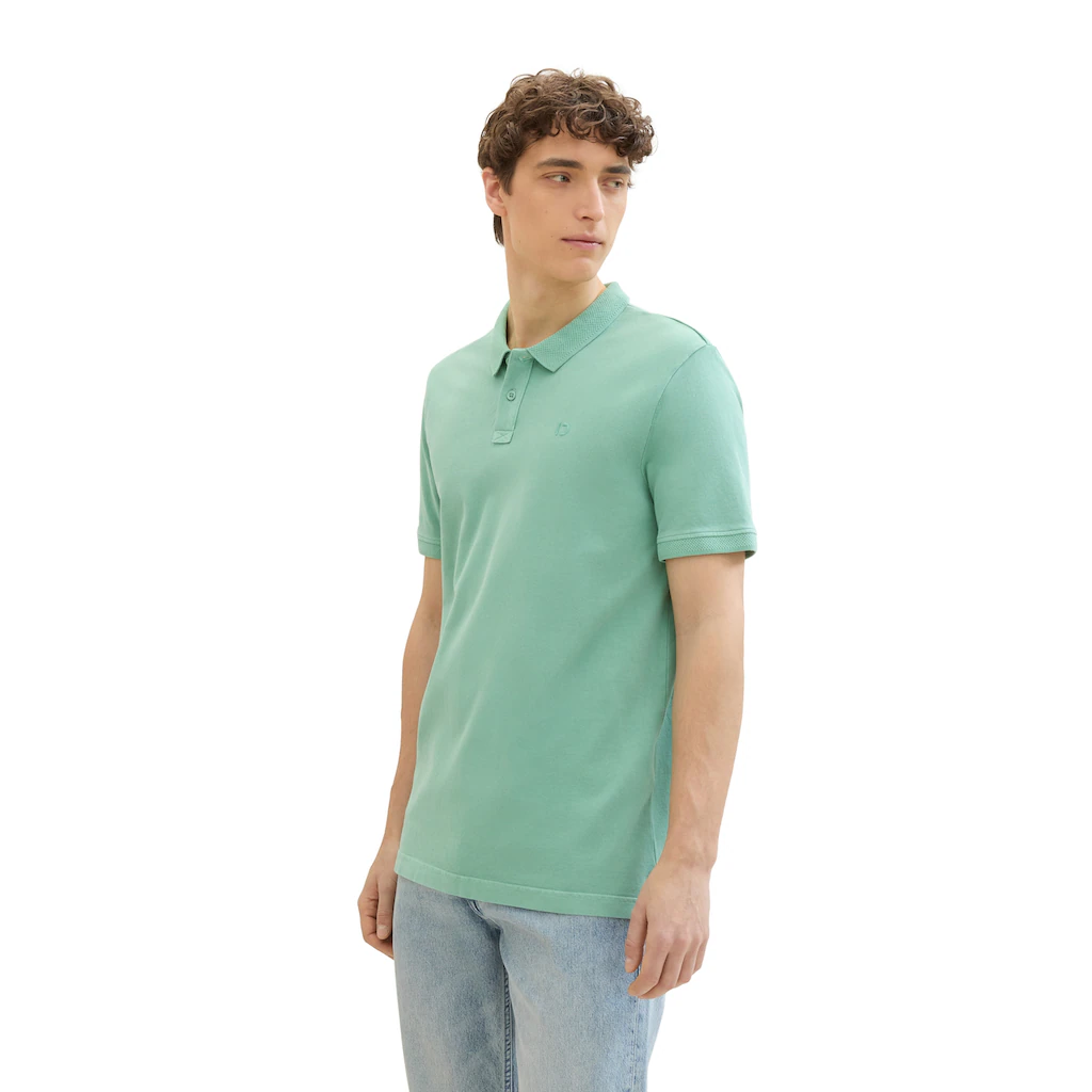 TOM TAILOR Denim Poloshirt aus reiner Baumwolle und mit Logo-Stickerei ▷ für