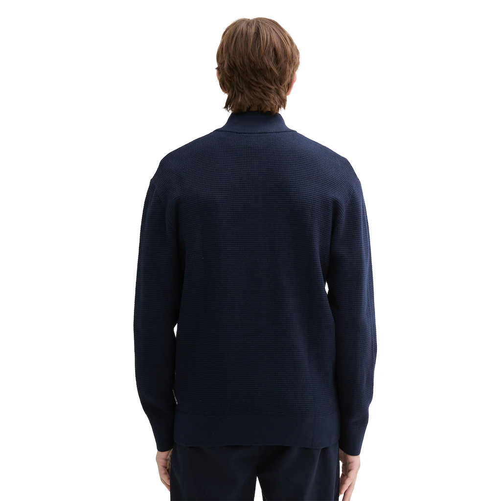 TOM TAILOR Denim Strickjacke Mit Stehkragen