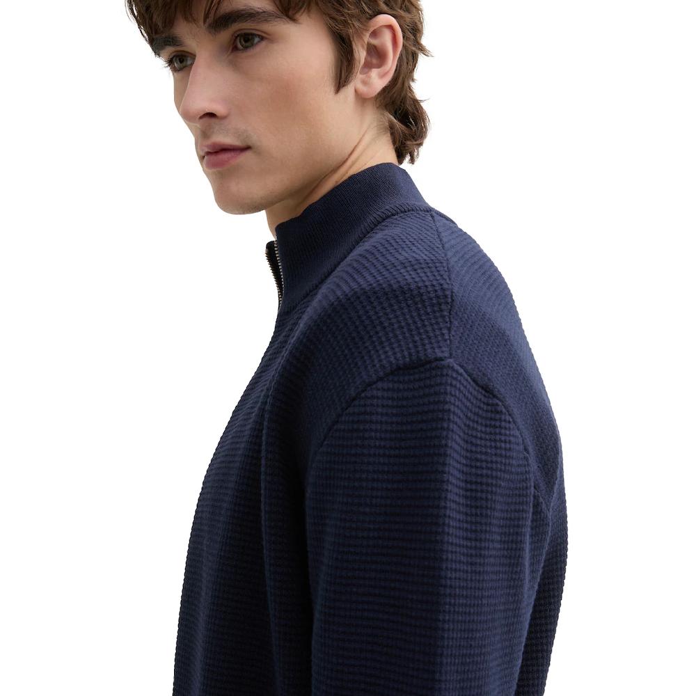TOM TAILOR Denim Strickjacke Mit Stehkragen