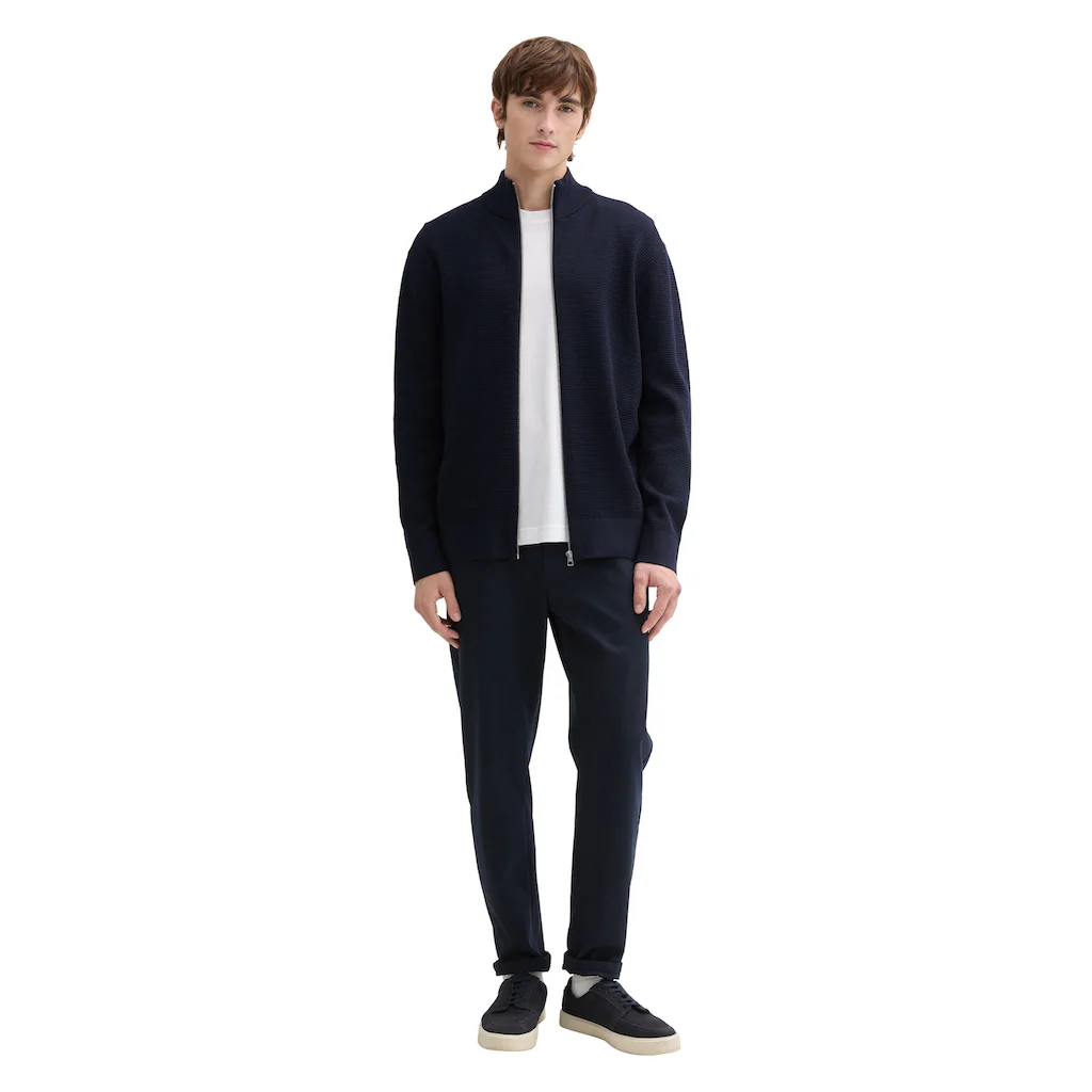 TOM TAILOR Denim Strickjacke Mit Stehkragen