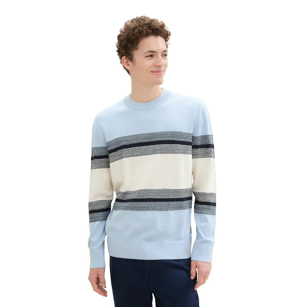 TOM TAILOR Denim Strickpullover Mit Blockstreifen ▷ Für
