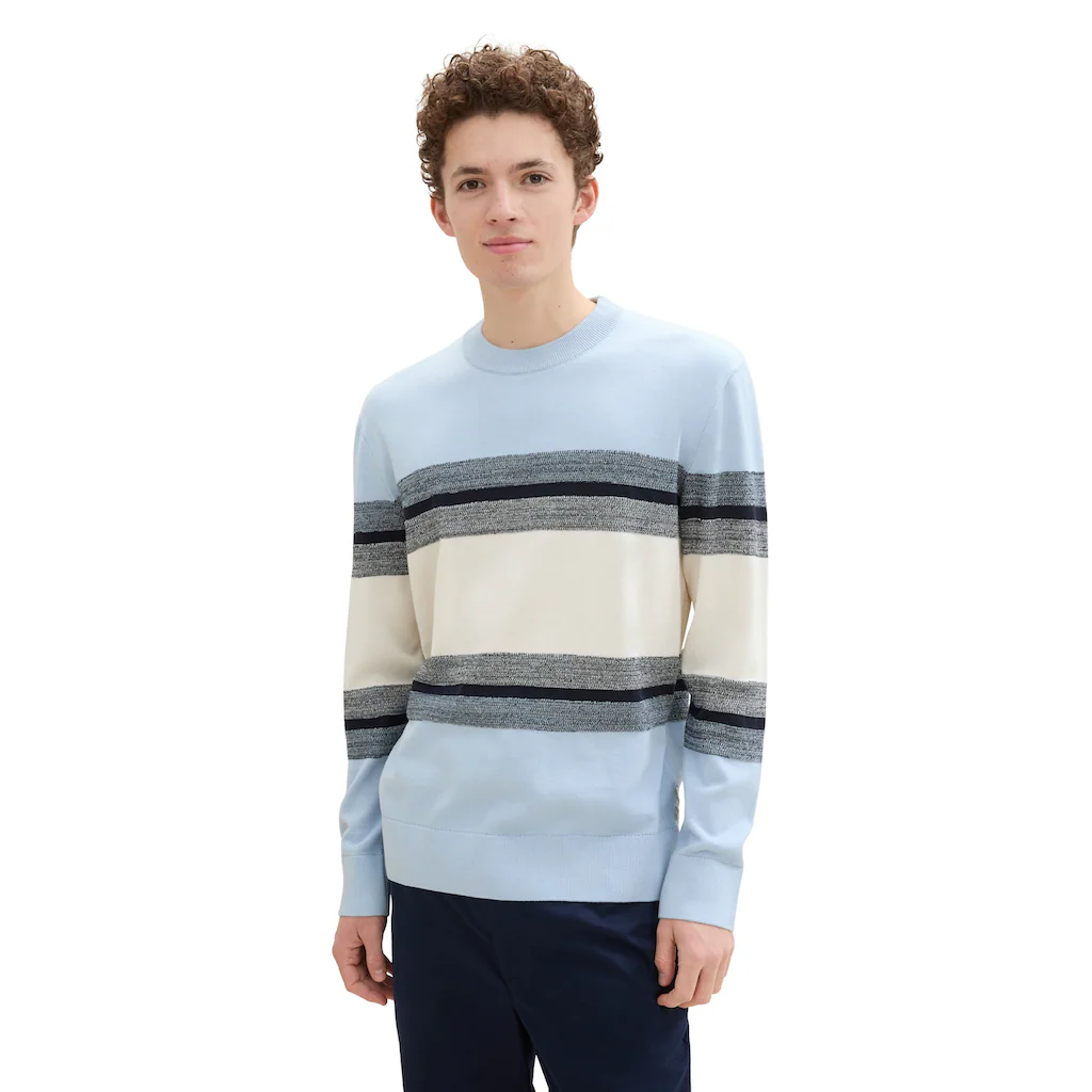 TOM TAILOR Denim Strickpullover mit Blockstreifen ▷ für