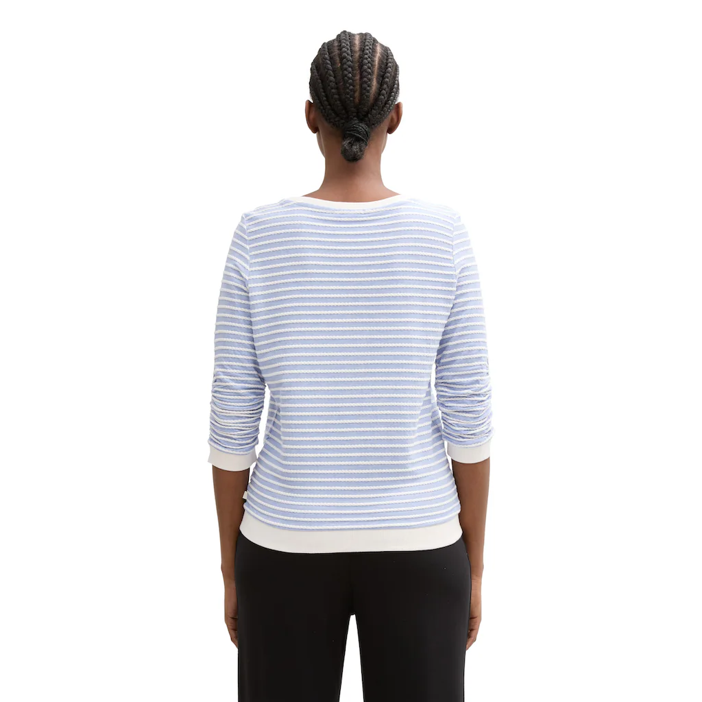TOM TAILOR Denim Sweatshirt Mit Gestreifter Optik