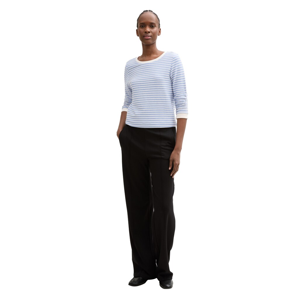 TOM TAILOR Denim Sweatshirt Mit Gestreifter Optik