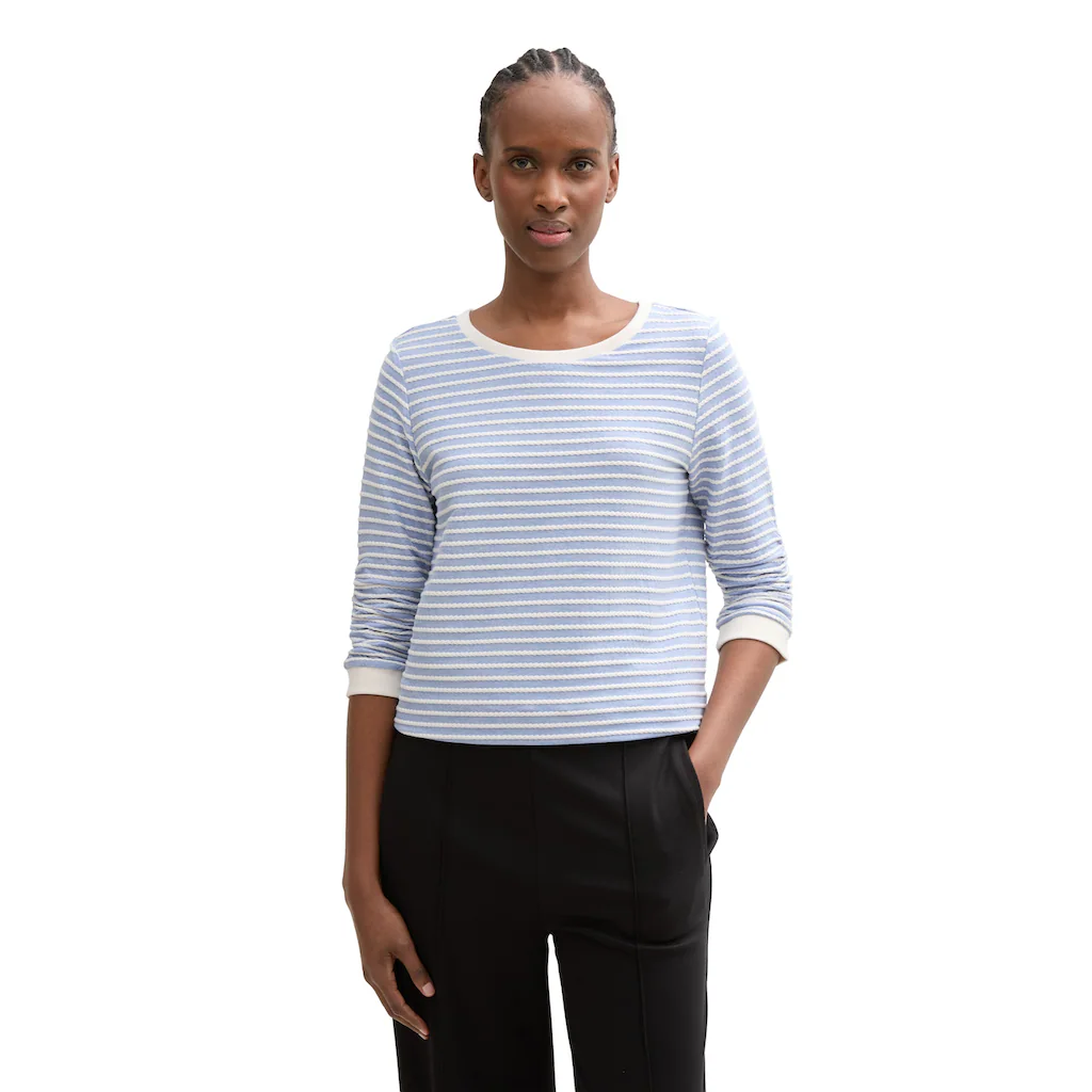 TOM TAILOR Denim Sweatshirt mit gestreifter Optik