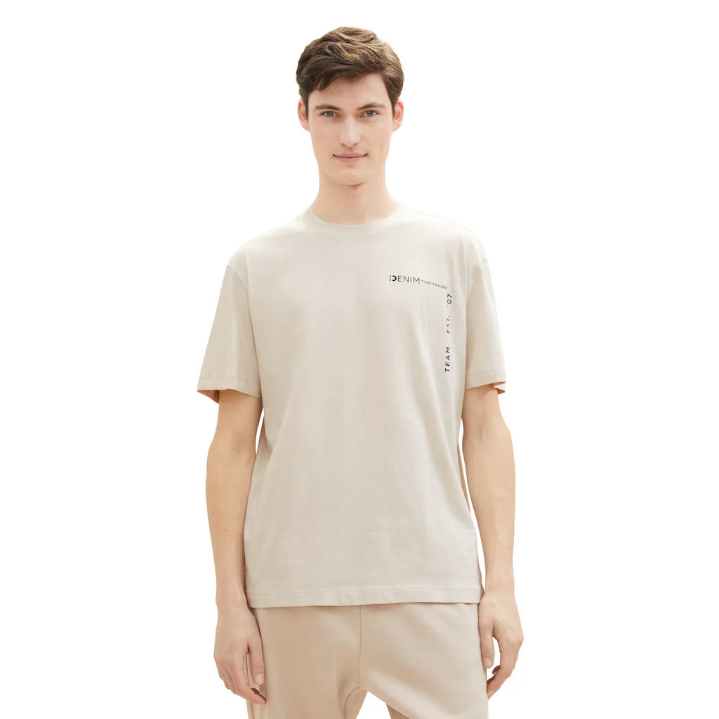 TOM TAILOR Denim T-Shirt Mit Großen Print Auf Dem Rücken ▷ Für