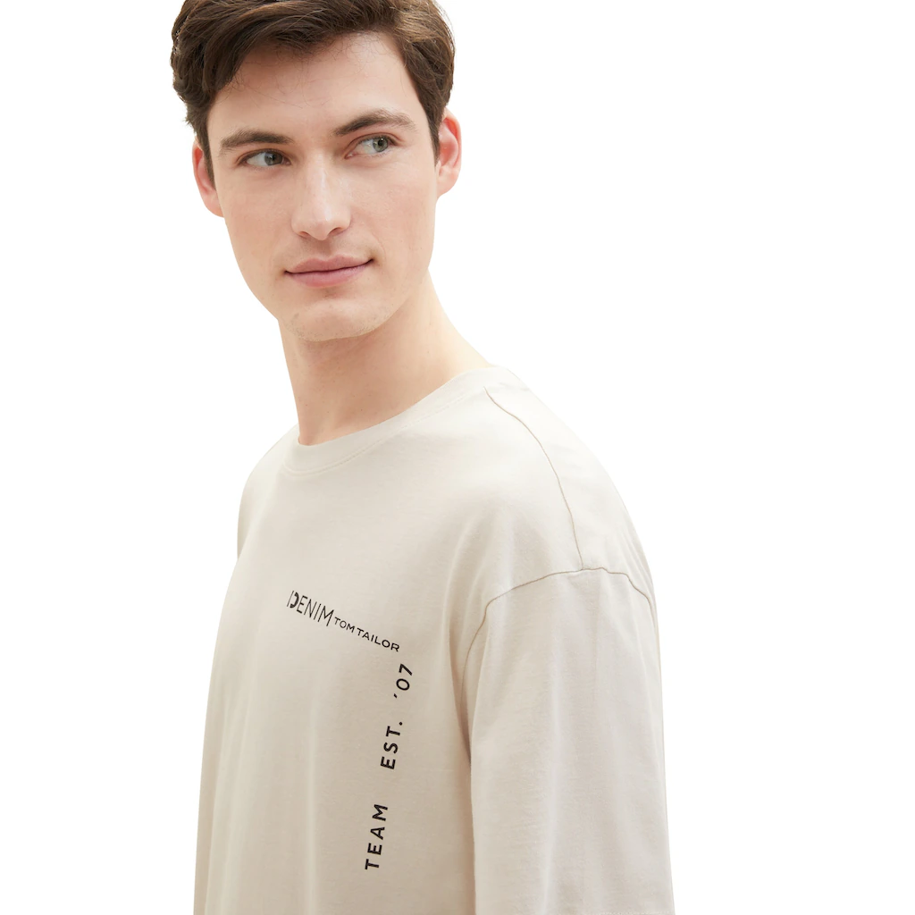 TOM TAILOR Denim T-Shirt Mit Großen Print Auf Dem Rücken ▷ Für