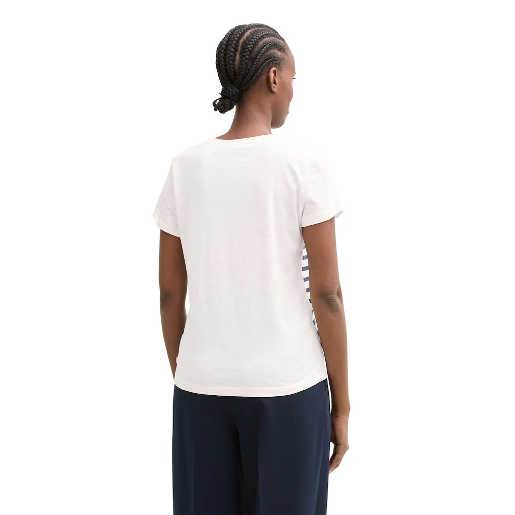 TOM TAILOR Denim T-Shirt Mit Streifen Muster