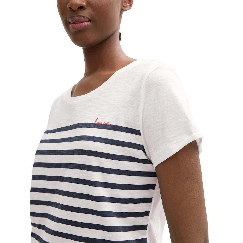 TOM TAILOR Denim T-Shirt Mit Streifen Muster