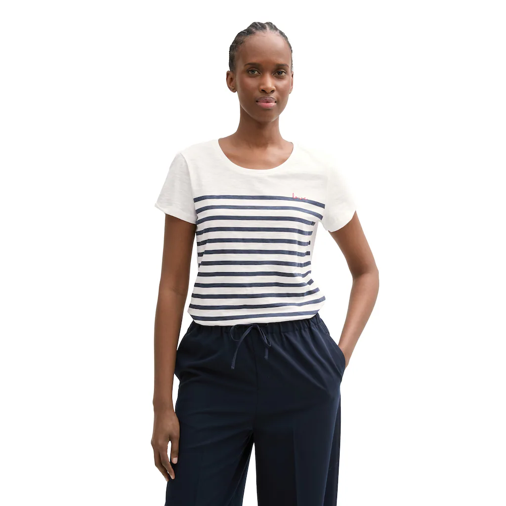 TOM TAILOR Denim T-Shirt mit Streifen Muster