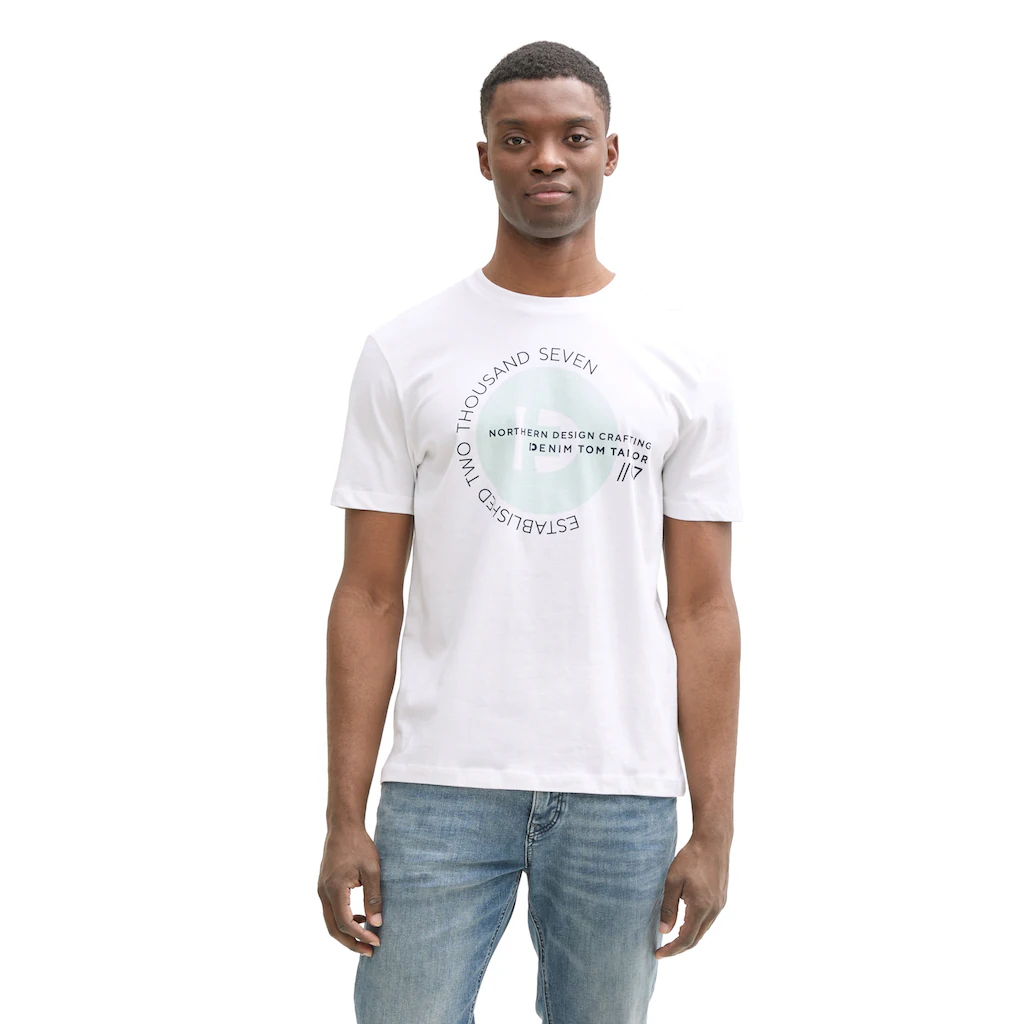 TOM TAILOR Denim T-Shirt (Packung 3 Tlg. 3-er) Mit Großem Druck