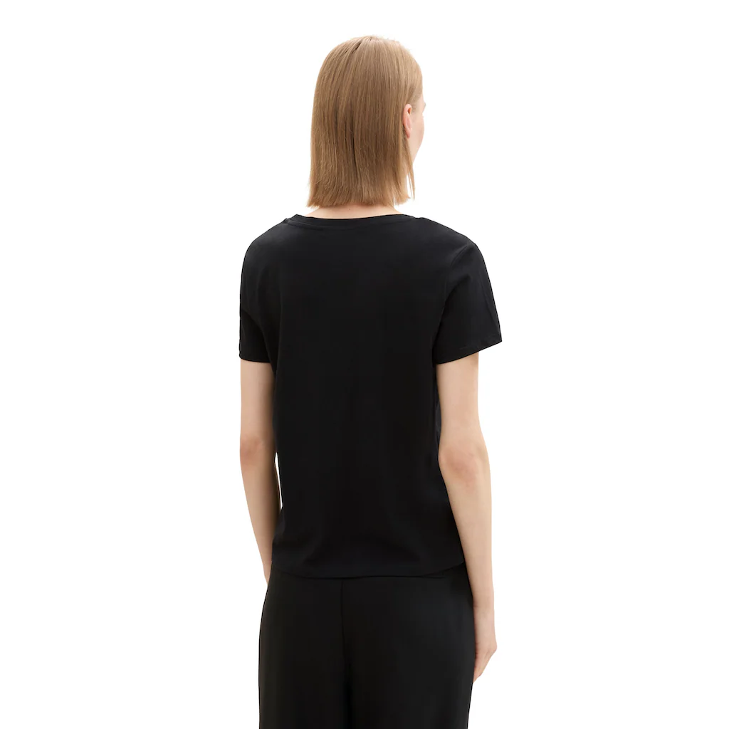 TOM TAILOR Denim V-Shirt (Packung 2 Tlg.) Mit Statement-Prints