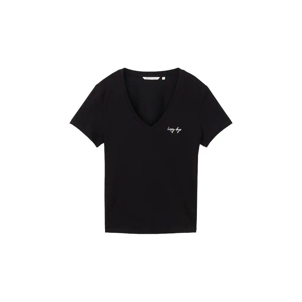 TOM TAILOR Denim V-Shirt (Packung 2 Tlg.) Mit Statement-Prints