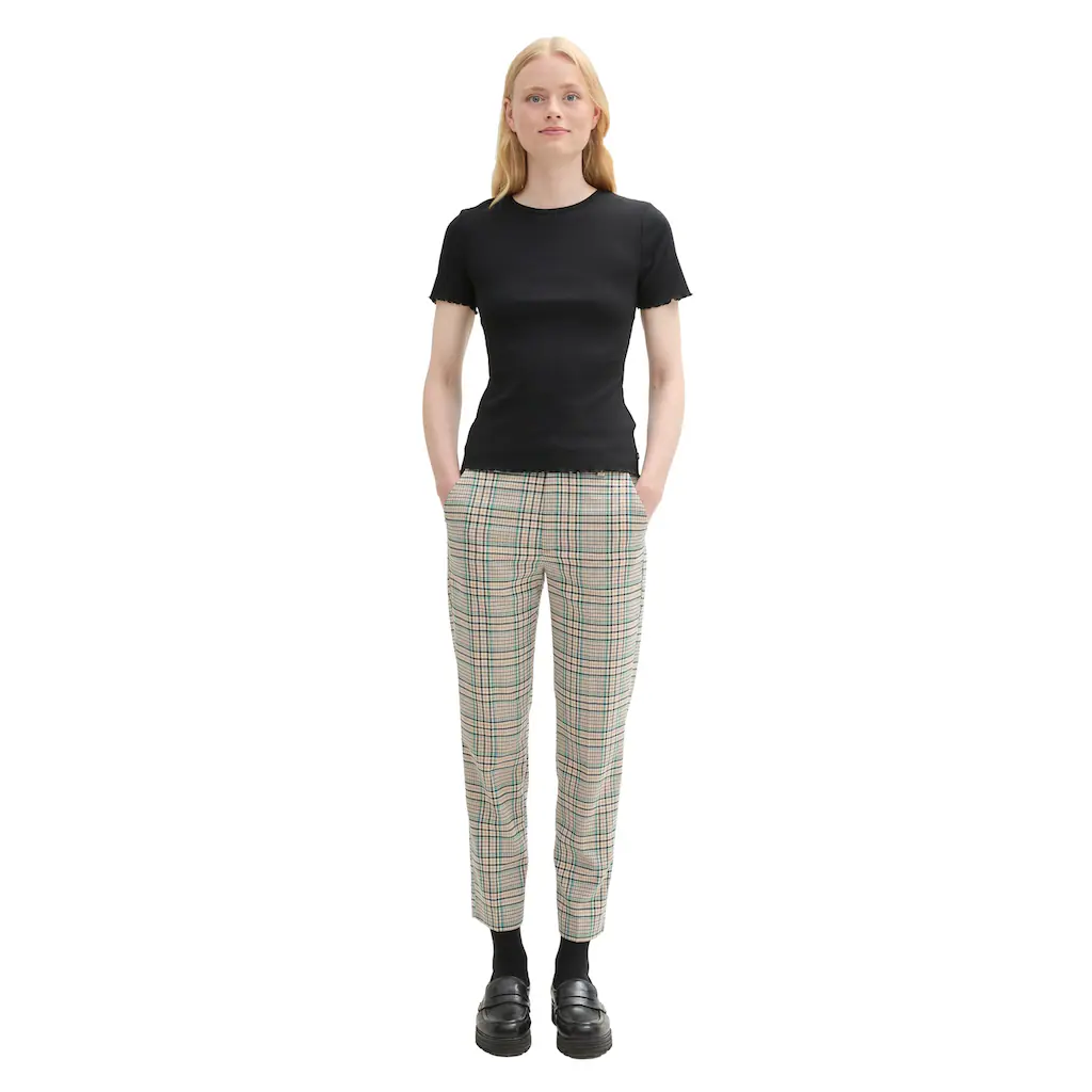 TOM TAILOR Denim Webhose Kariert Mit Viskose