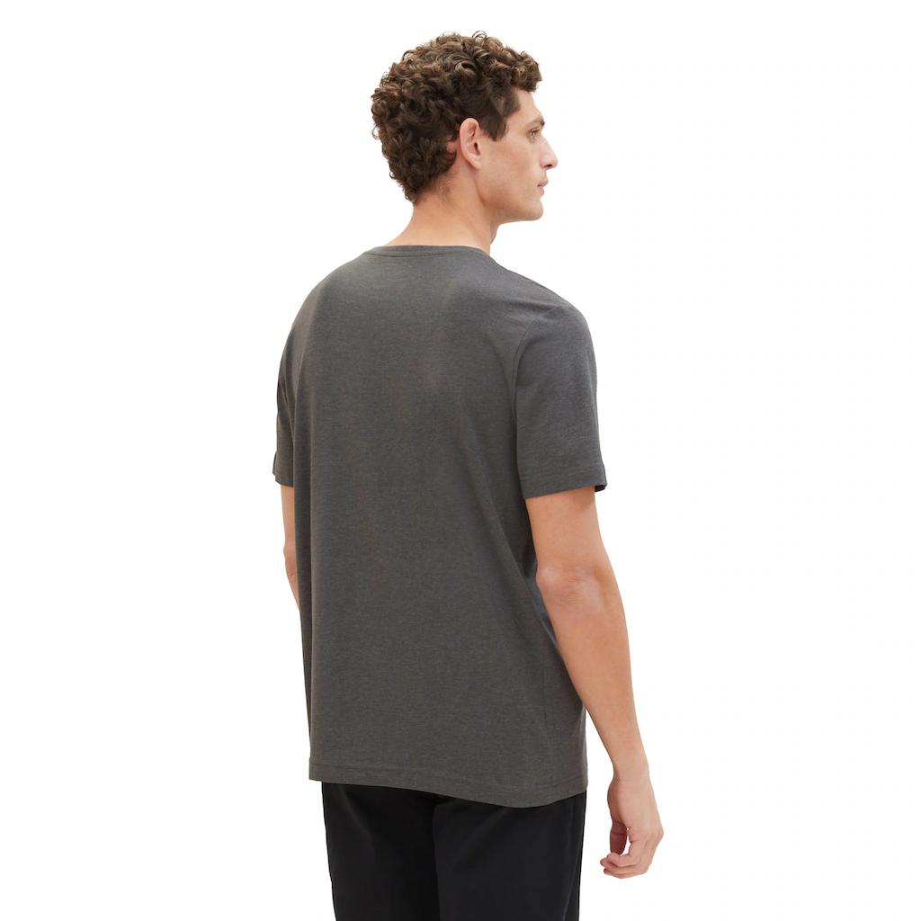 TOM TAILOR Kurzarmshirt (Packung 2 Tlg.) Mit Logo-Print