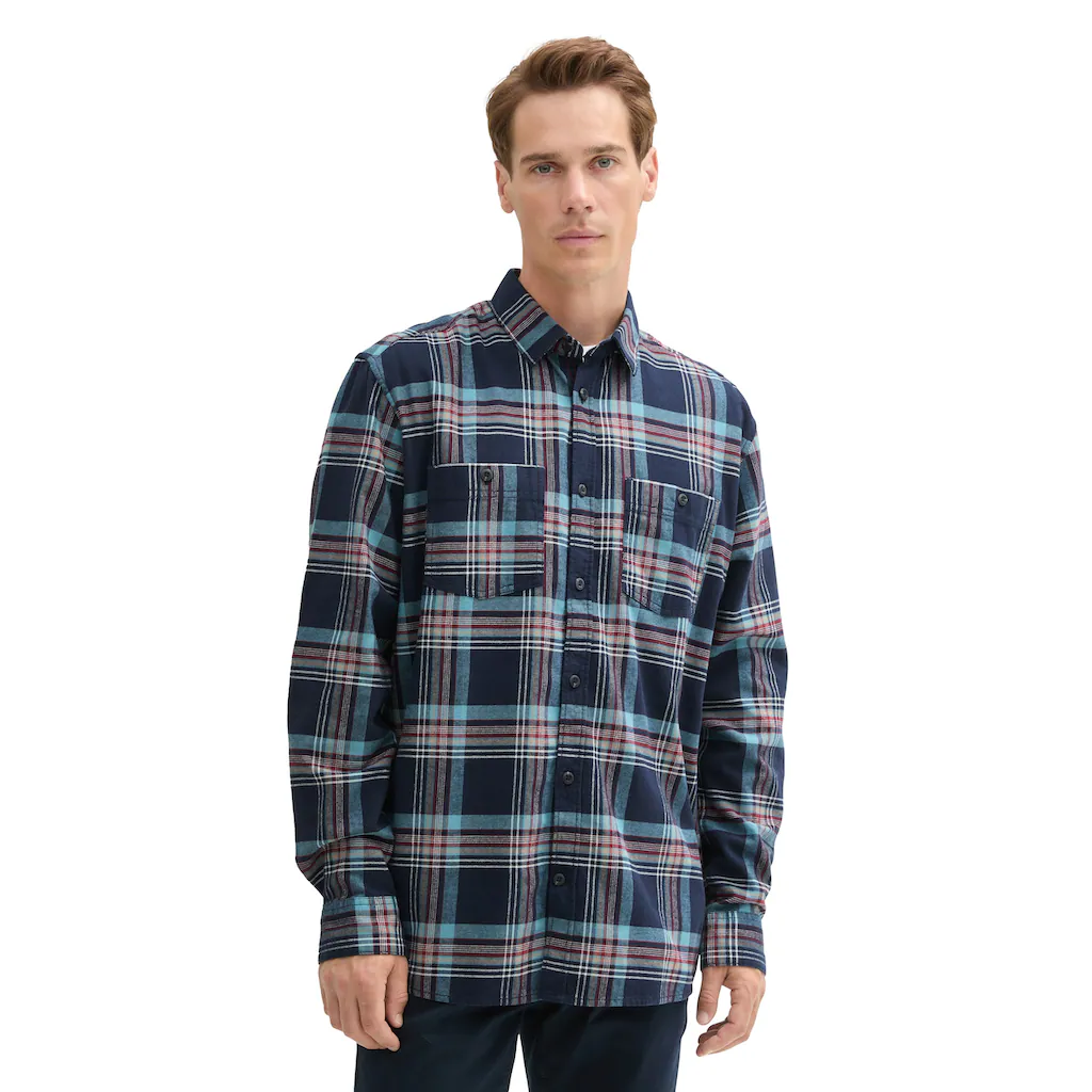 TOM TAILOR Langarmhemd mit Karo Muster ▷ für