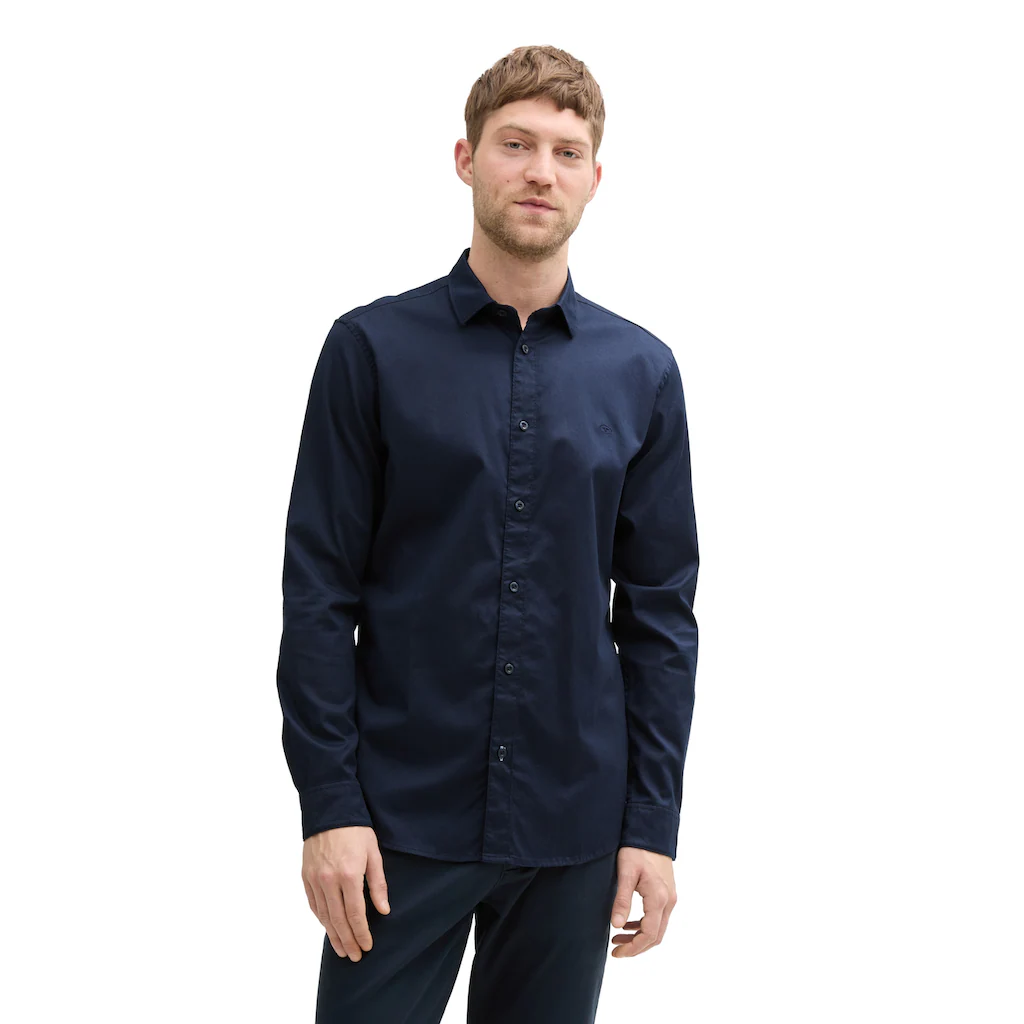 TOM TAILOR Langarmhemd mit Logo Stickerei ▷ kaufen
