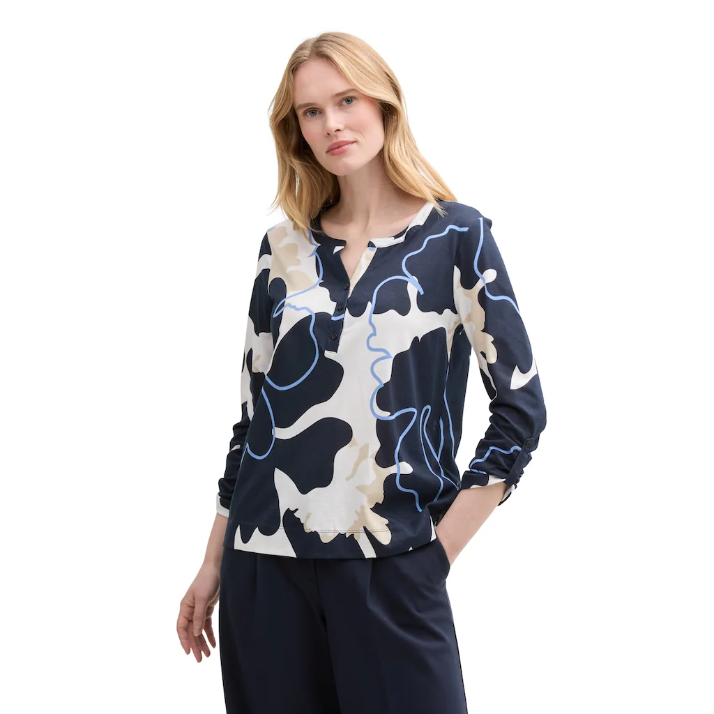 TOM TAILOR Langarmshirt mit All-Over Print