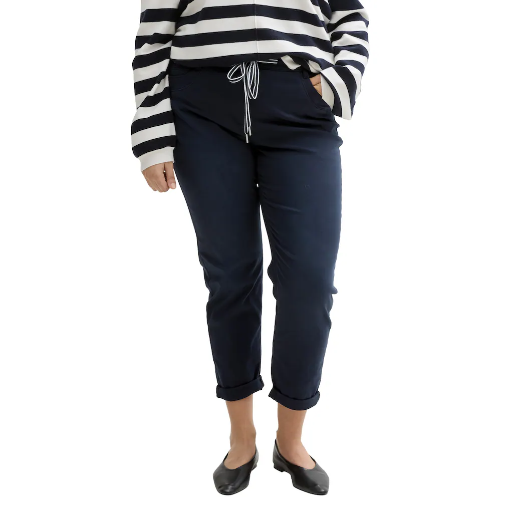 TOM TAILOR PLUS Jogger Pants im 5-Pocket-Stil mit Stretch und Bindeband für kaufen