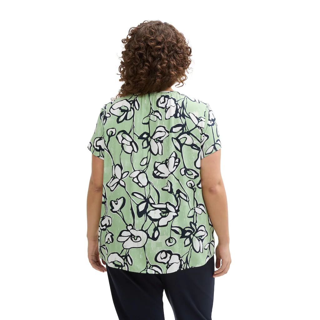 TOM TAILOR PLUS Kurzarmbluse Mit All-Over Print
