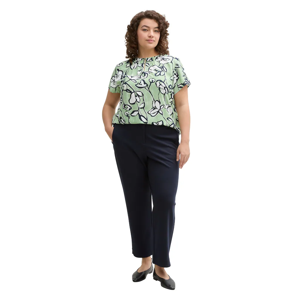 TOM TAILOR PLUS Kurzarmbluse Mit All-Over Print