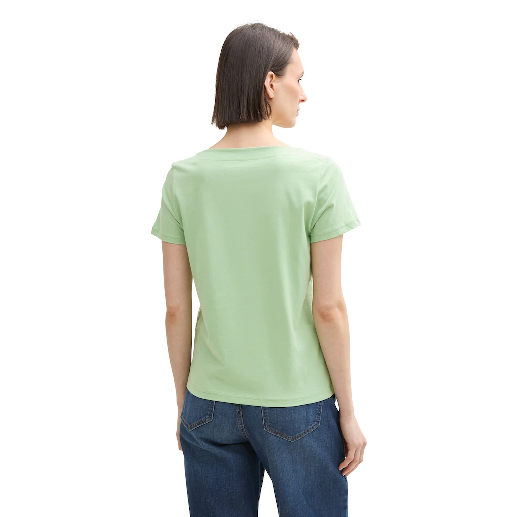 TOM TAILOR T-Shirt Mit Print Und Streifen Muster