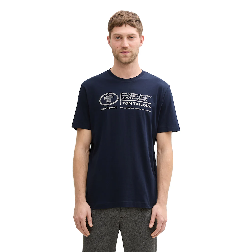TOM TAILOR T-Shirt (Packung 2 Tlg.) Mit Logo Print