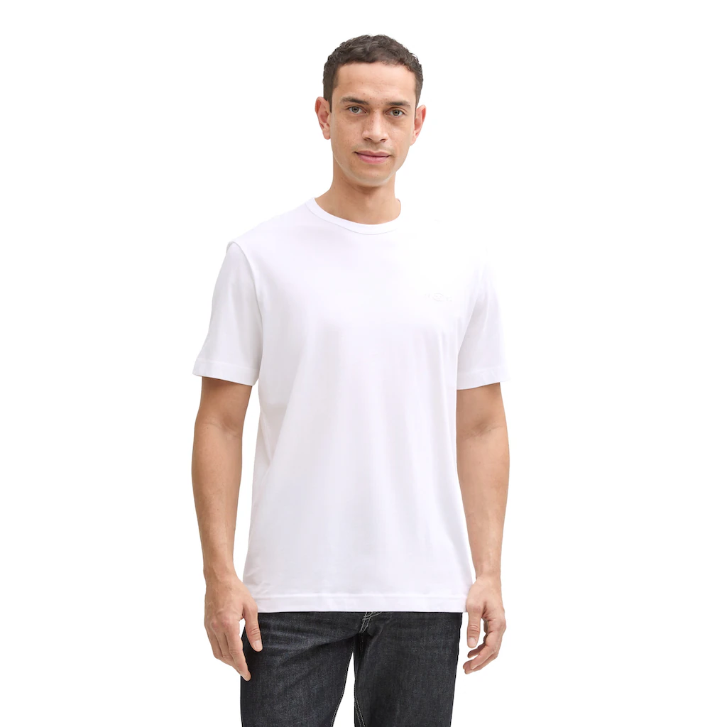 TOM TAILOR T-Shirt (Packung 2 Tlg.) Mit Ton-in-Ton Logo