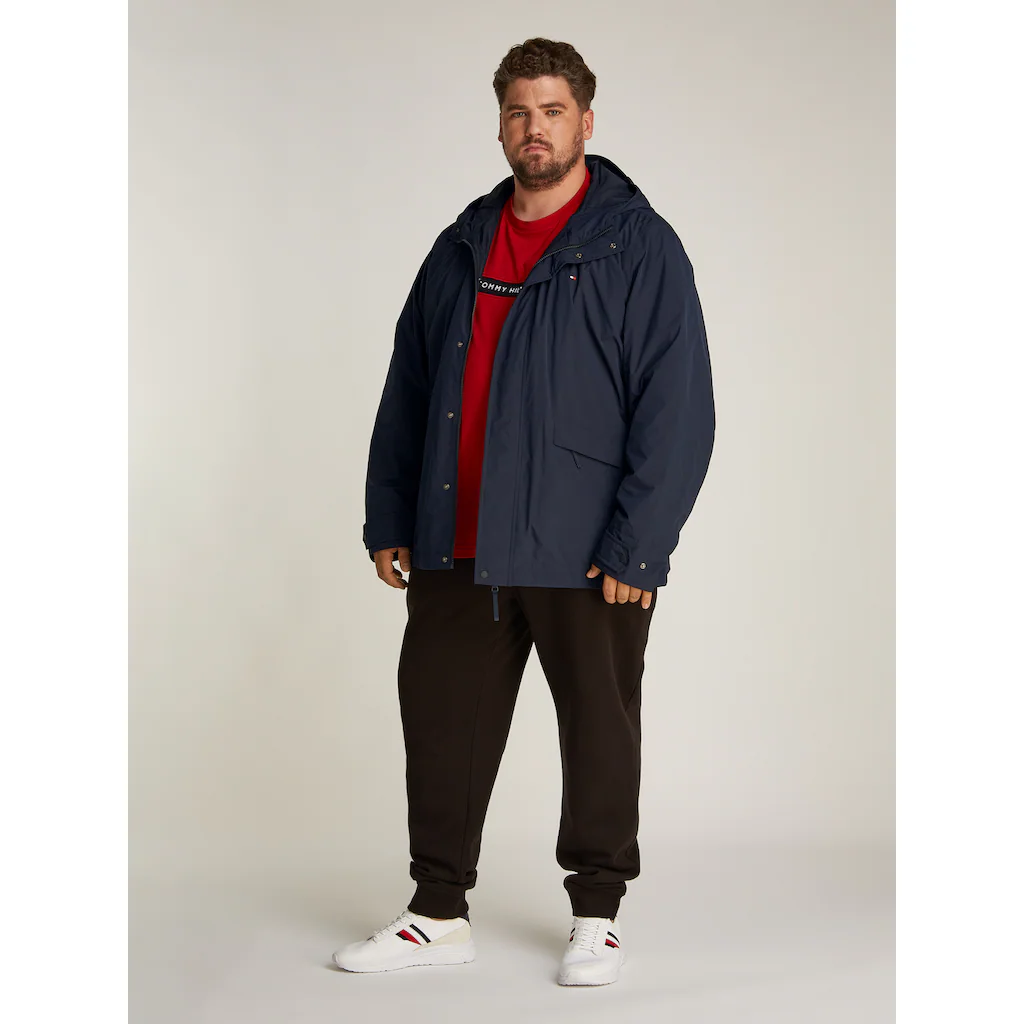 Tommy Hilfiger Big & Tall Allwetterjacke »BT-LW PACKABLE HOODED JKT-B« Mit Kapuze In Großen Größen Logostickerei ▷ Kaufen