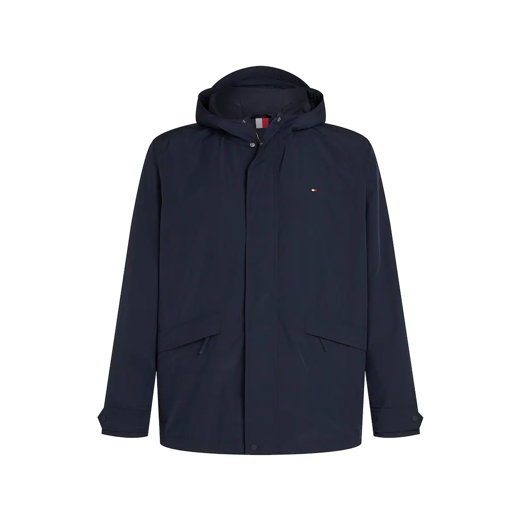 Tommy Hilfiger Big & Tall Allwetterjacke »BT-LW PACKABLE HOODED JKT-B« Mit Kapuze In Großen Größen Logostickerei ▷ Kaufen