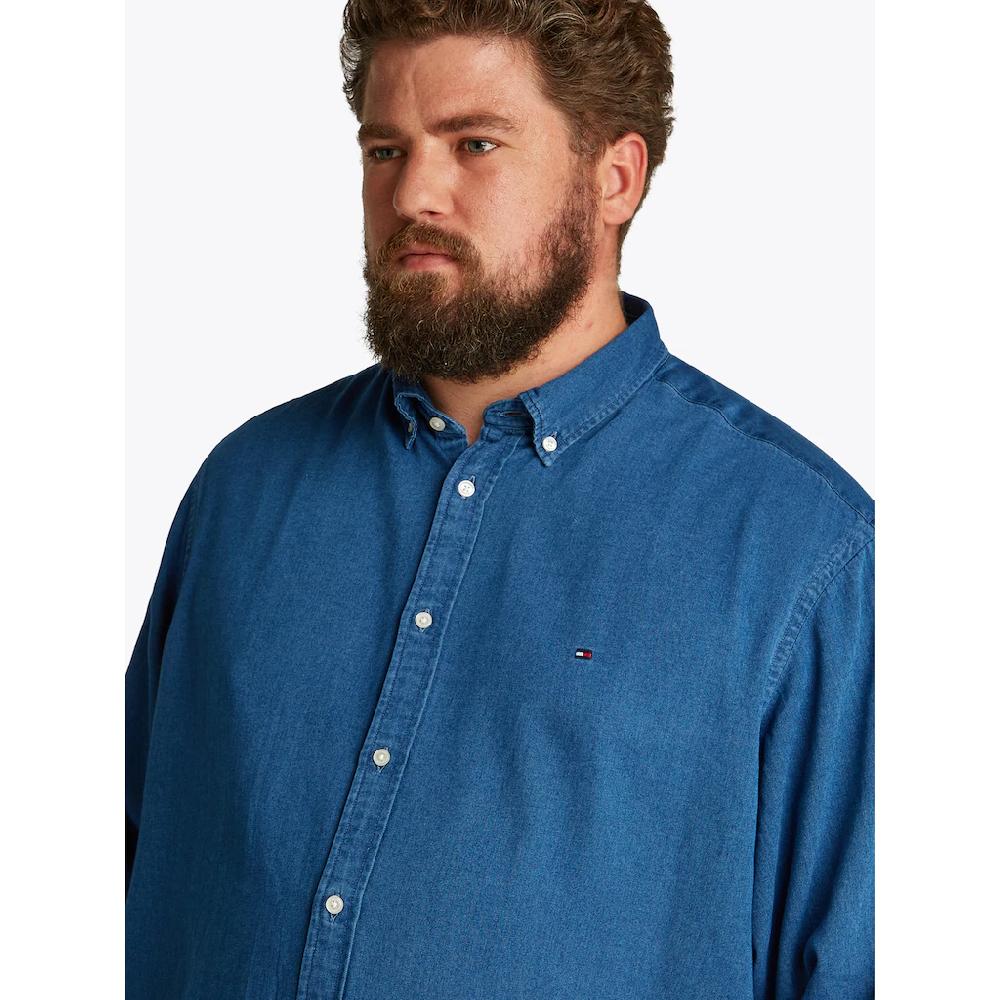 Tommy Hilfiger Big & Tall Jeanshemd »BT-CHAMBRAY SHIRT-B« In Großen Größen Mit Logostickerei ▷ Für