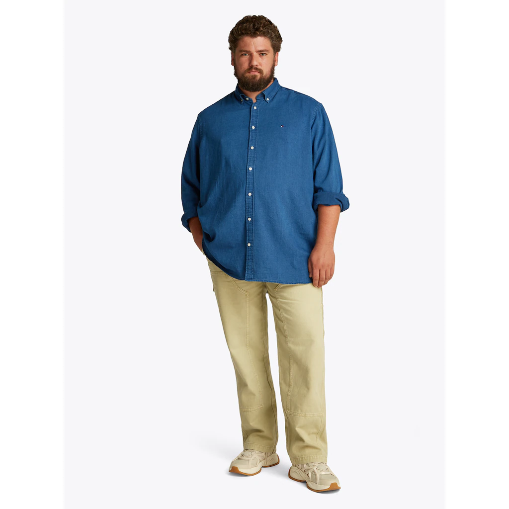 Tommy Hilfiger Big & Tall Jeanshemd »BT-CHAMBRAY SHIRT-B« In Großen Größen Mit Logostickerei ▷ Für