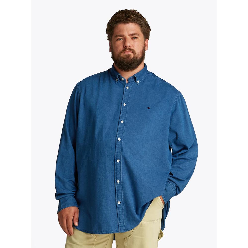 Tommy Hilfiger Big & Tall Jeanshemd »BT-CHAMBRAY SHIRT-B« in Großen Größen Mit Logostickerei ▷ für