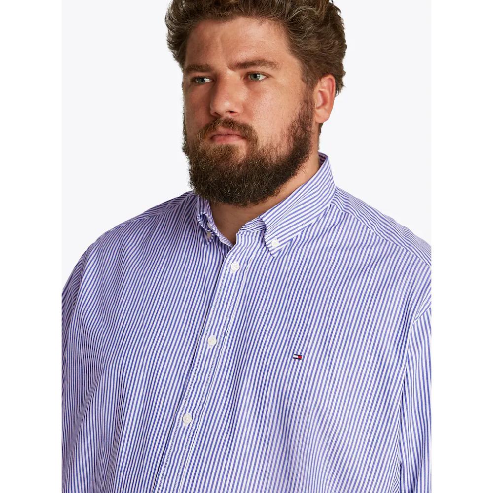 Tommy Hilfiger Big & Tall Langarmhemd »BT-FLEX POPLIN CL STP SHIRT-B« In Großen Größen Logostickerei ▷ Bestellen