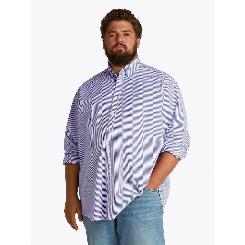 Tommy Hilfiger Big & Tall Langarmhemd »BT-FLEX POPLIN CL STP SHIRT-B« in Großen Größen Logostickerei ▷ bestellen
