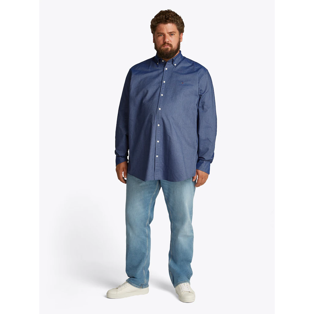 Tommy Hilfiger Big & Tall Langarmhemd »BT-SOLID HERITAGE OXFORD S-B« In Großen Größen Logostickerei ▷ Für