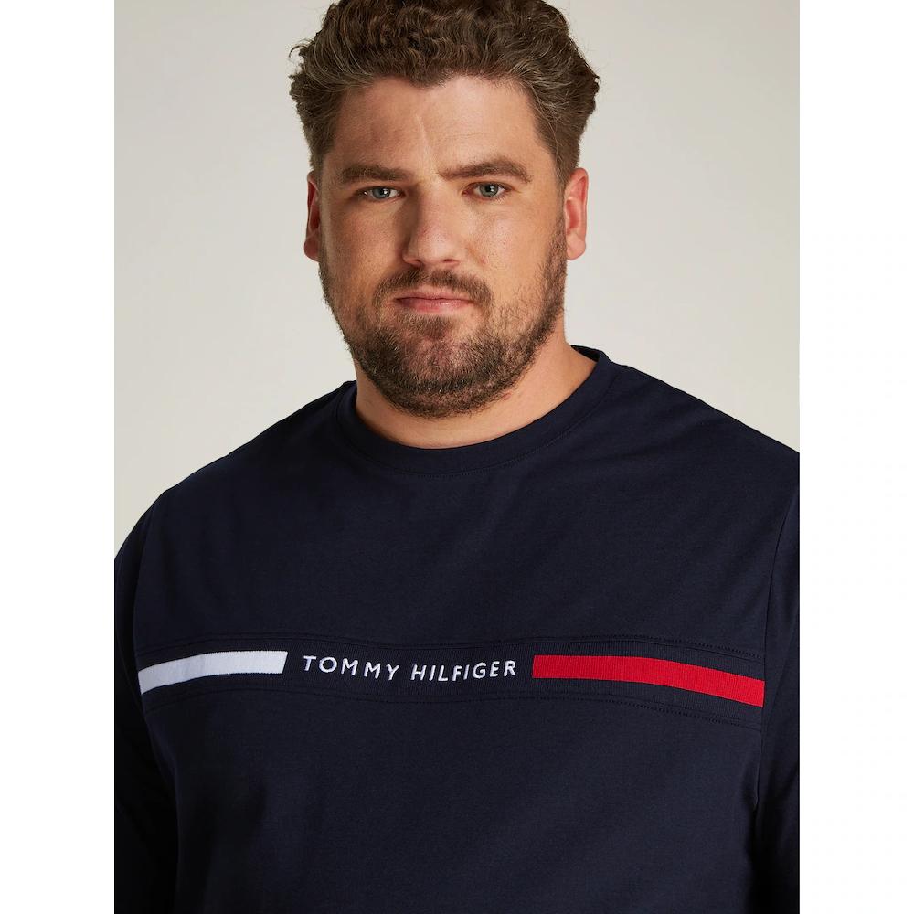 Tommy Hilfiger Big & Tall Rundhalsshirt »BT-HILFIGER CHEST INSERT TEE-B« In Großen Größen Logostickerei ▷ Für