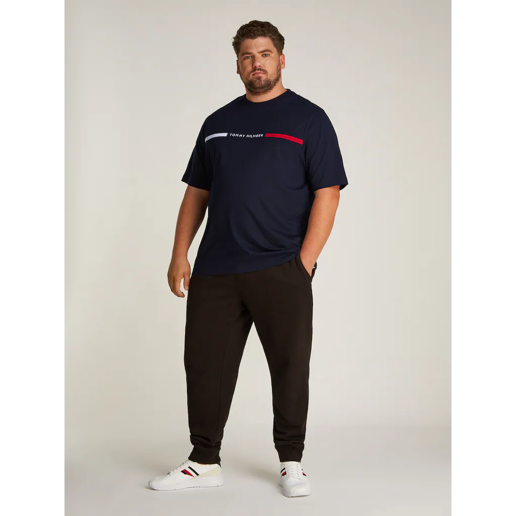 Tommy Hilfiger Big & Tall Rundhalsshirt »BT-HILFIGER CHEST INSERT TEE-B« In Großen Größen Logostickerei ▷ Für