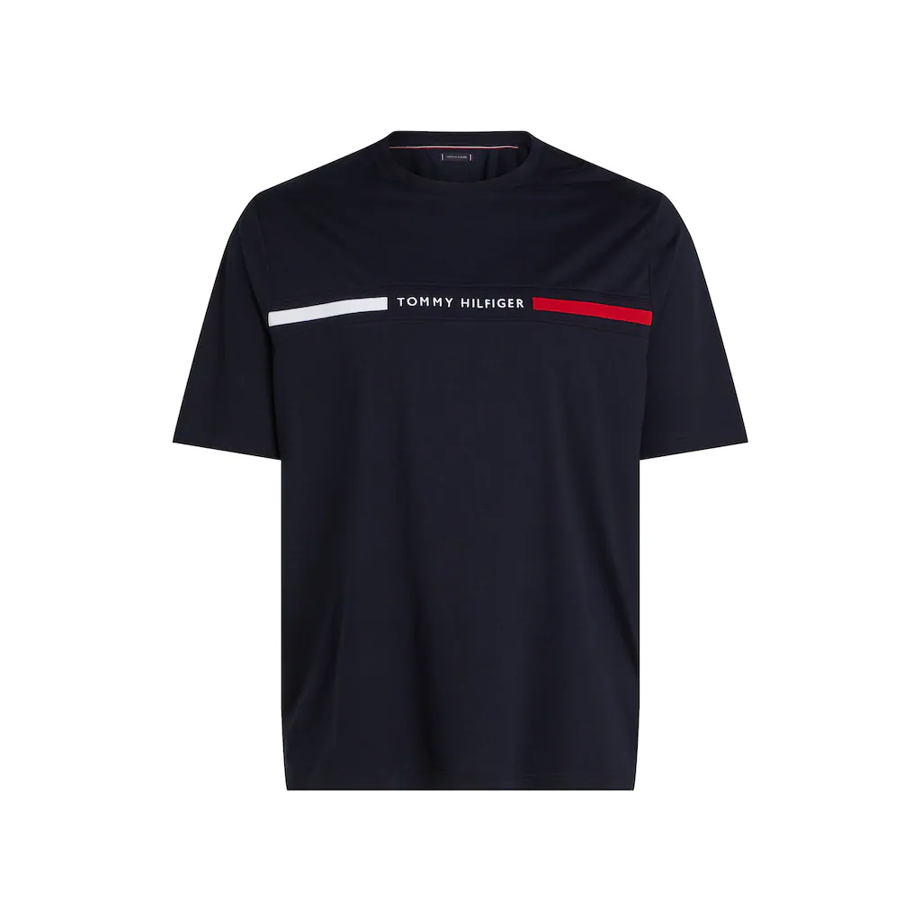 Tommy Hilfiger Big & Tall Rundhalsshirt »BT-HILFIGER CHEST INSERT TEE-B« In Großen Größen Logostickerei ▷ Für