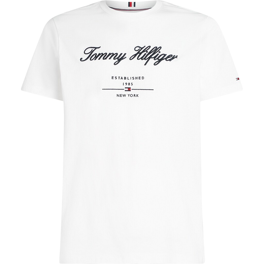 Tommy Hilfiger Big & Tall Rundhalsshirt »BT-SCRIPT LOGO TEE-B« In Großen Größen Logostickerei ▷ Für
