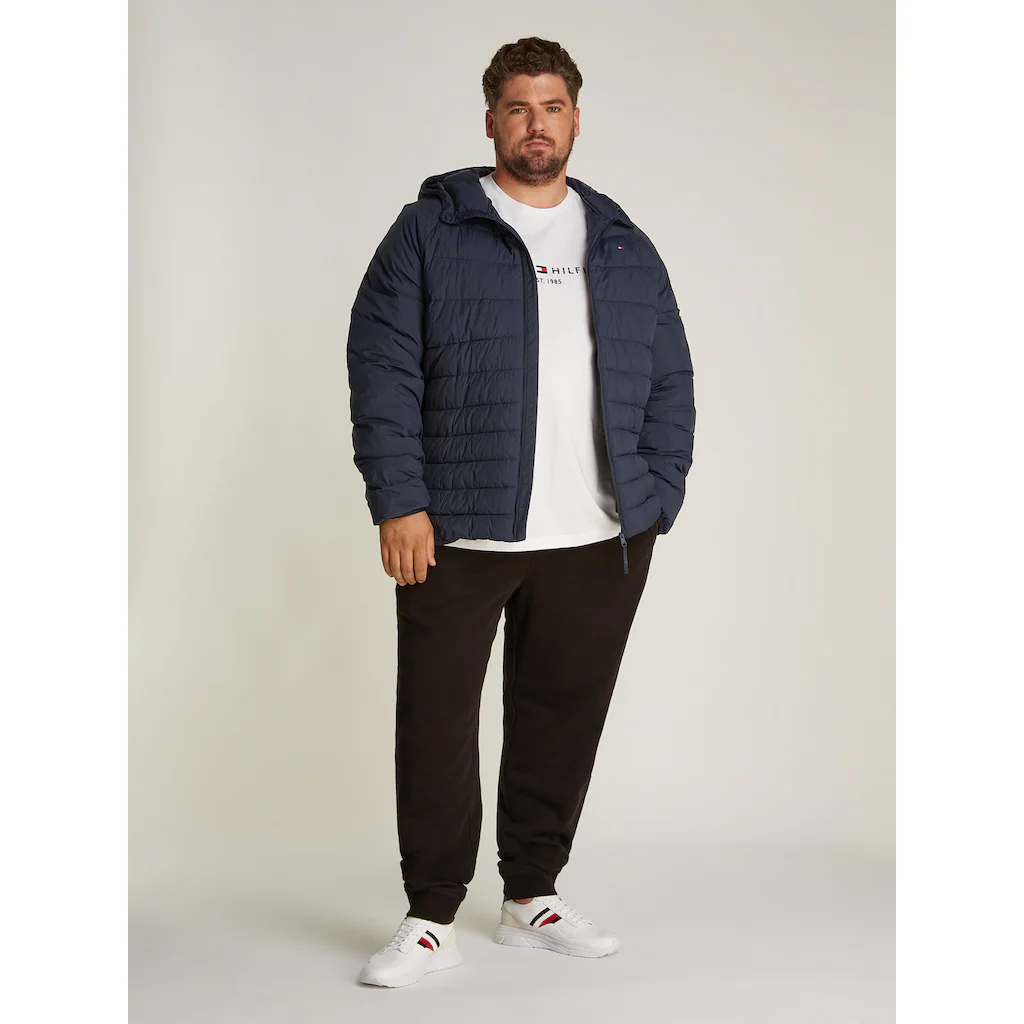 Tommy Hilfiger Big & Tall Steppjacke »BT-MIX QUILT HOODED JACKET-B« Mit Kapuze In Großen Größen Logostickerei ▷ Kaufen