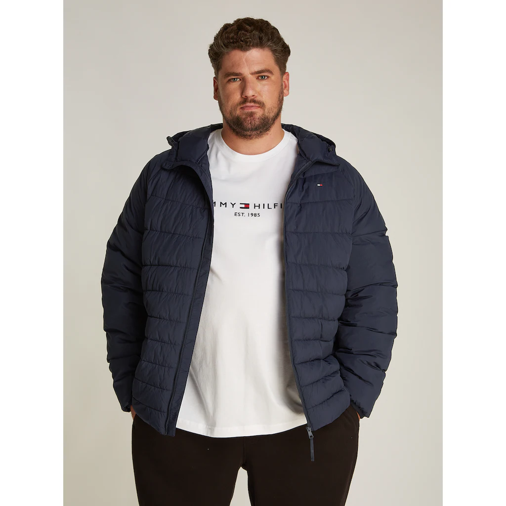 Tommy Hilfiger Big & Tall Steppjacke »BT-MIX QUILT HOODED JACKET-B« mit Kapuze in Großen Größen Logostickerei ▷ kaufen