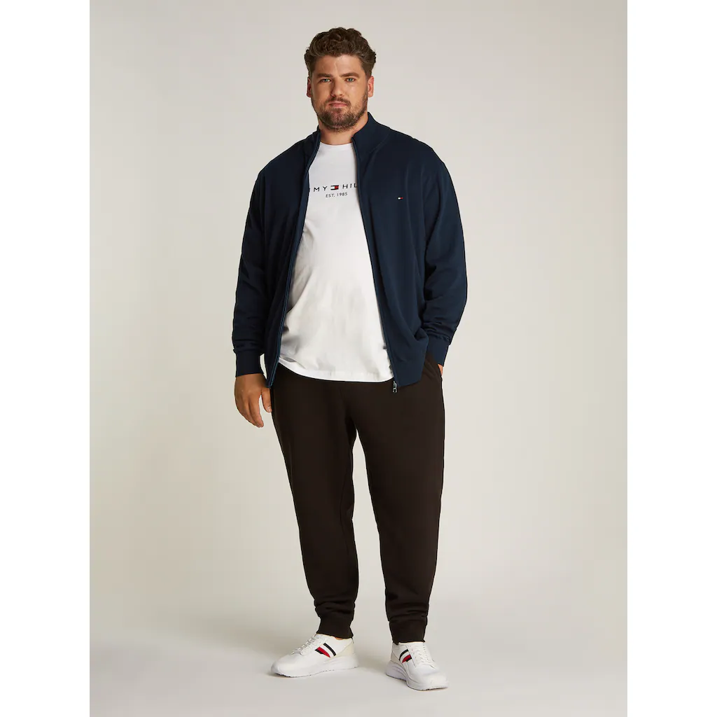 Tommy Hilfiger Big & Tall Strickjacke »BT-ESSENTIAL COTTON ZIP THRU-B« In Großen Größen Logostickerei ▷ Kaufen