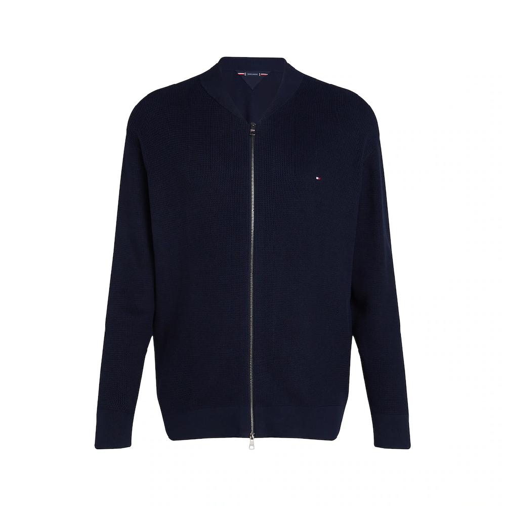 Tommy Hilfiger Big & Tall Strickjacke »BT-RACKING STRUCTURE BASEBALL-B« Große Größen Mit Feiner Struktur ▷ Für