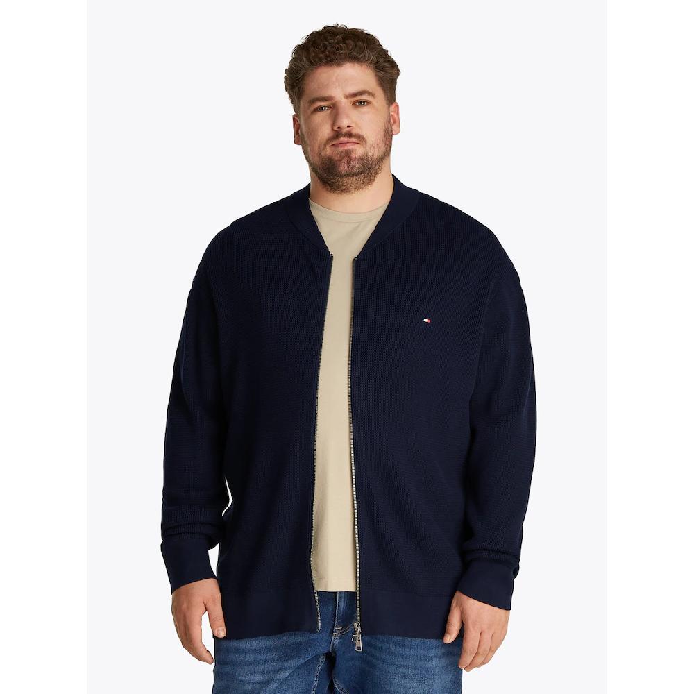 Tommy Hilfiger Big & Tall Strickjacke »BT-RACKING STRUCTURE BASEBALL-B« Große Größen mit feiner Struktur ▷ für