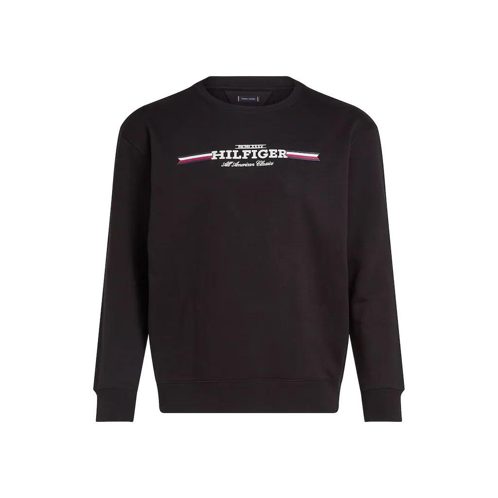 Tommy Hilfiger Big & Tall Sweatshirt »BT-HILFIGER STRIPE SWEATSHIRT-B« In Großen Größen Aufdruck In Der Brustmitte ▷ Für
