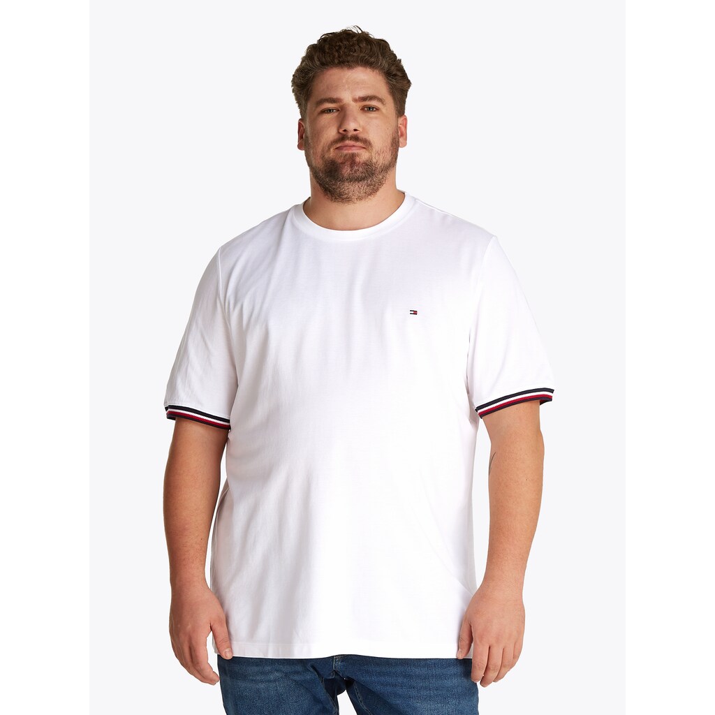 Tommy Hilfiger Big & Tall T-Shirt »BT-GLOBAL STRIPE CUFF TEE-B« Große Größen