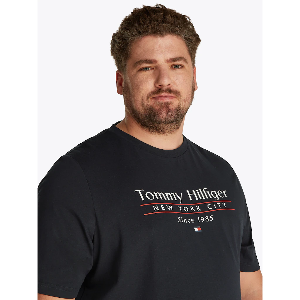 Tommy Hilfiger Big & Tall T-Shirt »BT-HILFIGER CENTER STACK TEE-B« Große Größen Mit Mehrfarbigen Print ▷ Bestellen