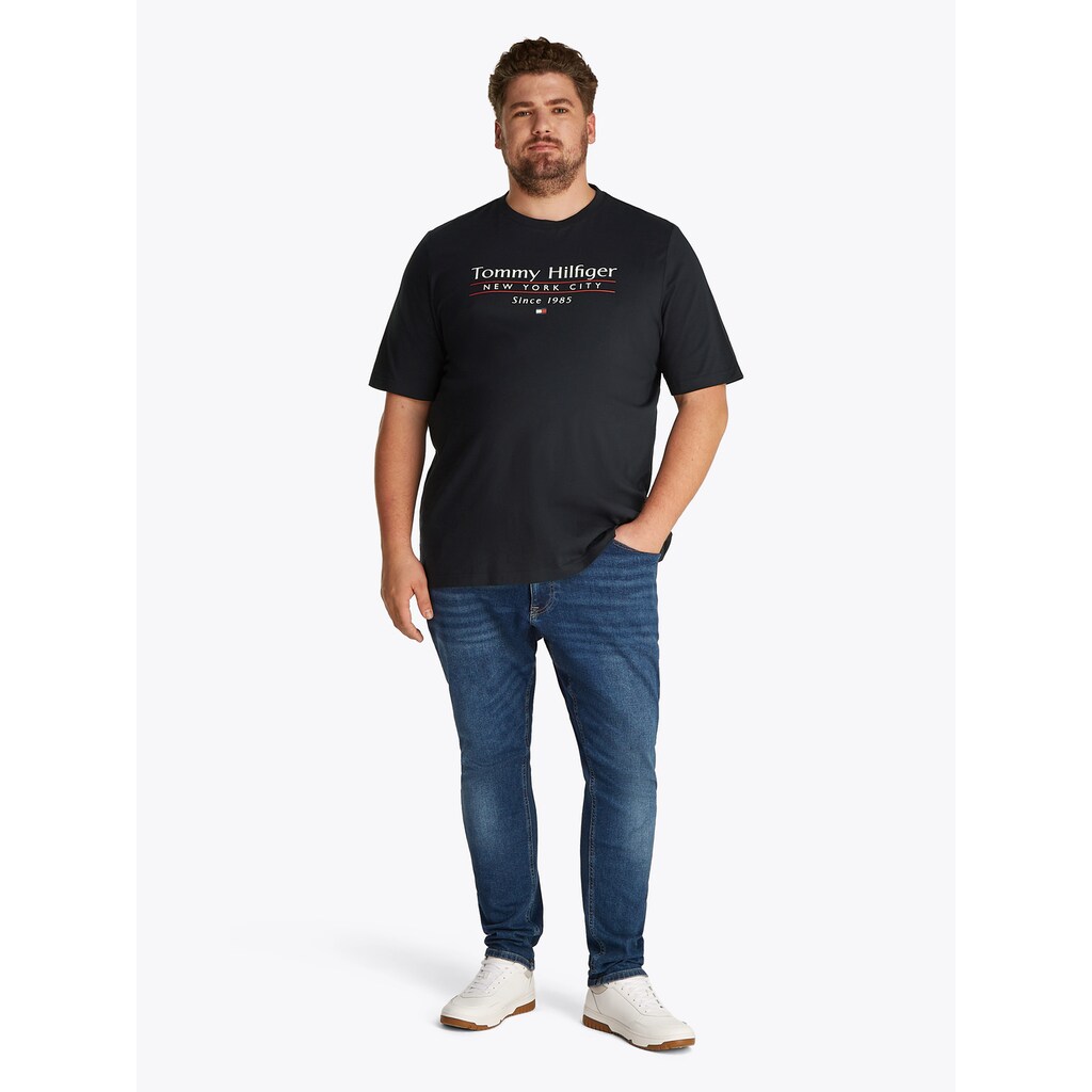 Tommy Hilfiger Big & Tall T-Shirt »BT-HILFIGER CENTER STACK TEE-B« Große Größen Mit Mehrfarbigen Print ▷ Bestellen
